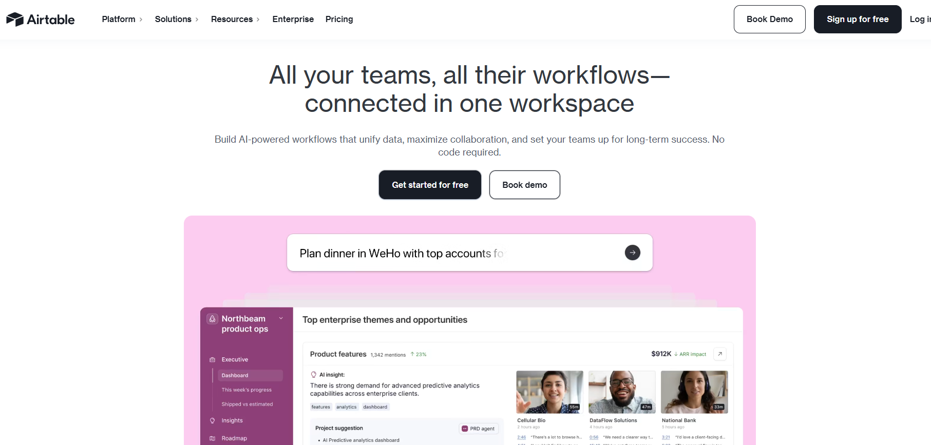 Airtable home page