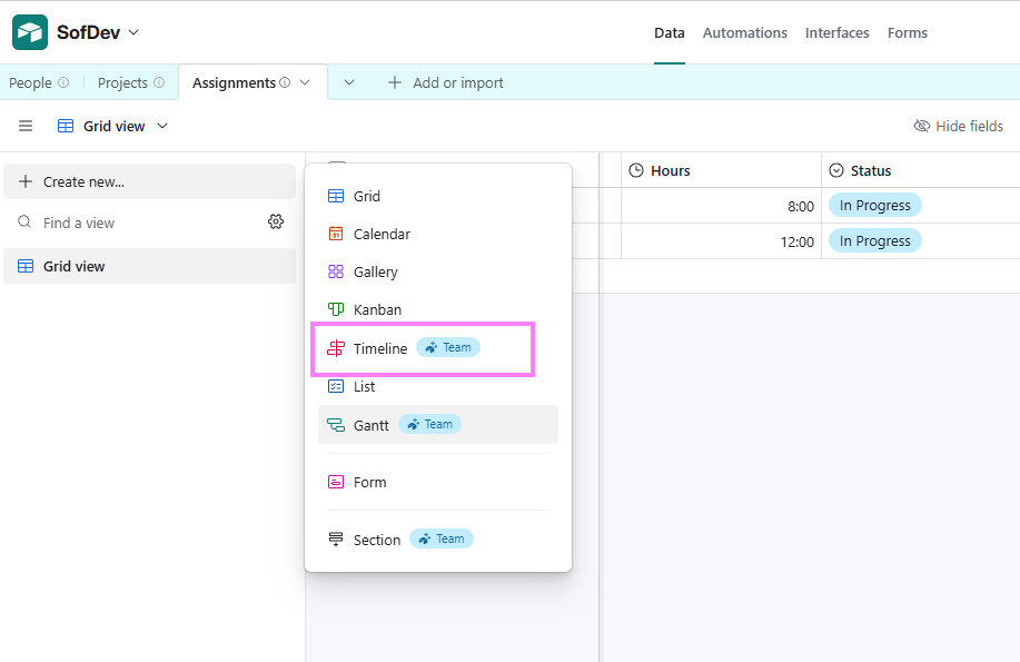 Build a Timeline View With the Utilisation Summary