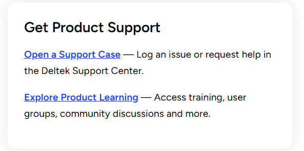 Deltek Customer support
