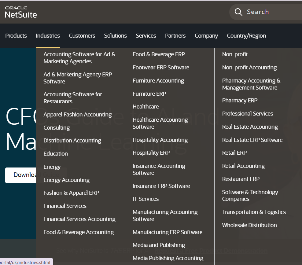 Netsuite Industry Focus