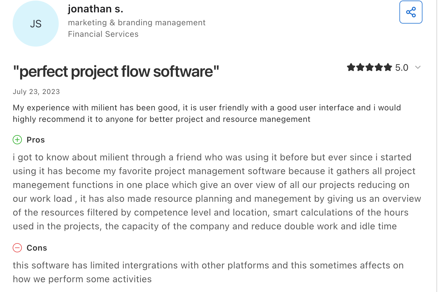 Customer Reviews Milient 2