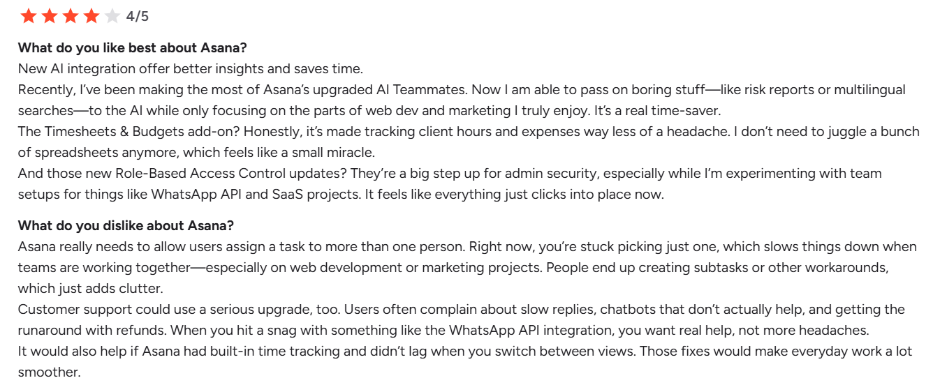 Customer reviews Asana 2