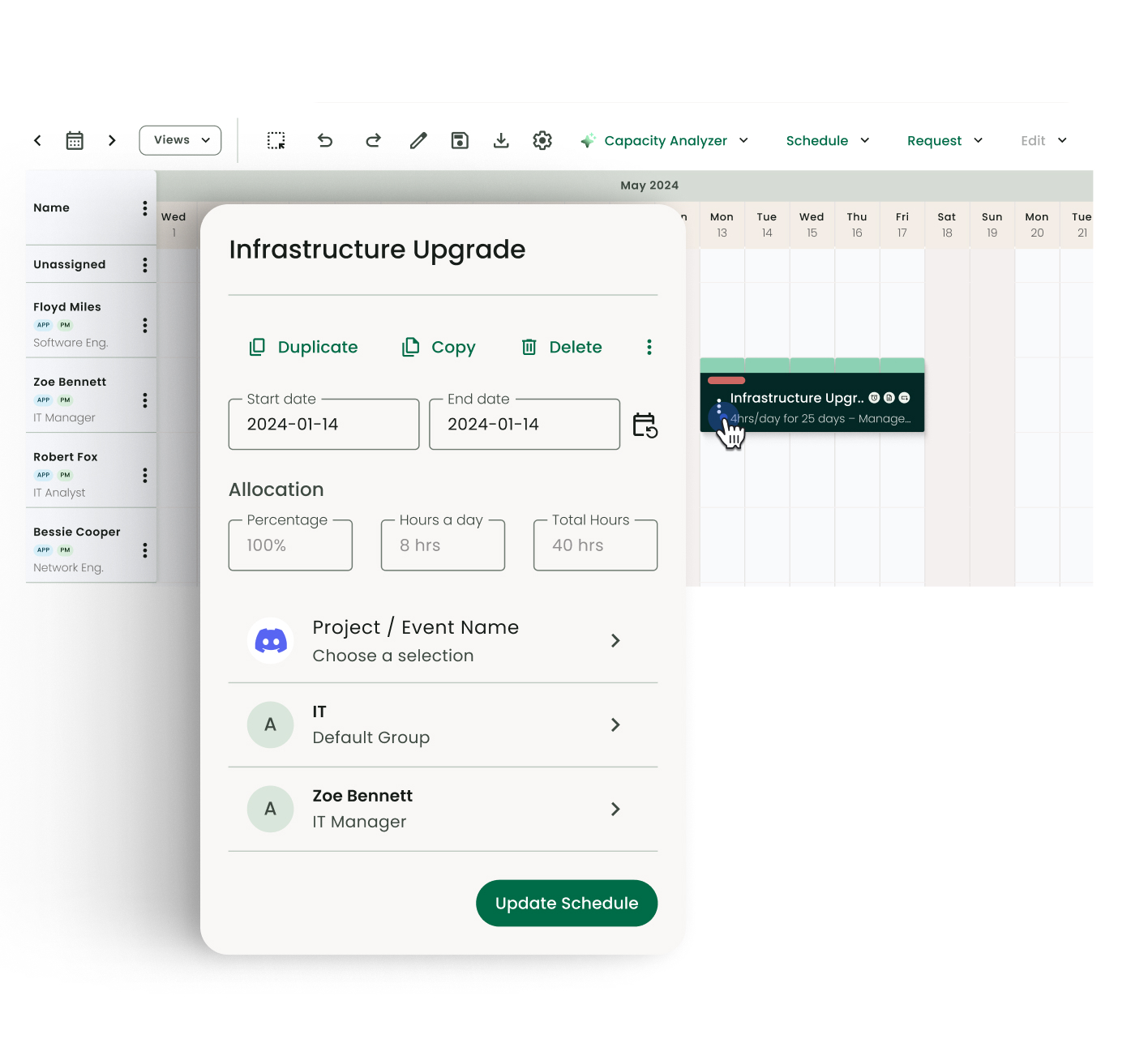 Resource Management Scheduler