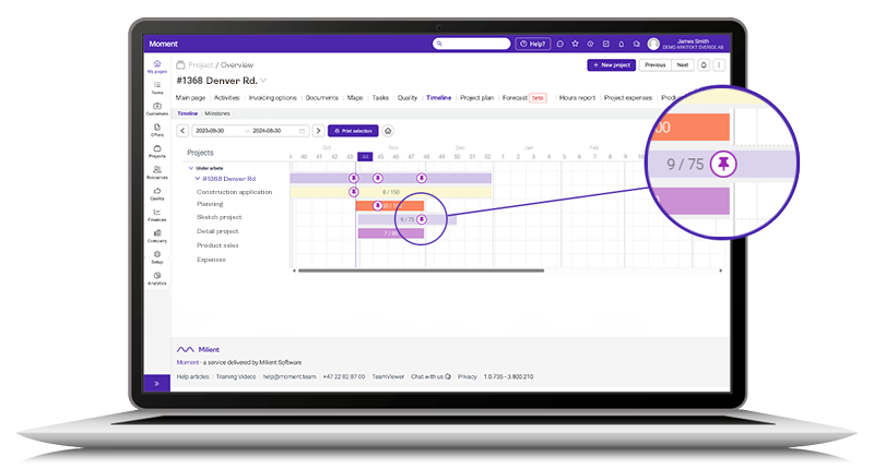 Software for timeregistrering