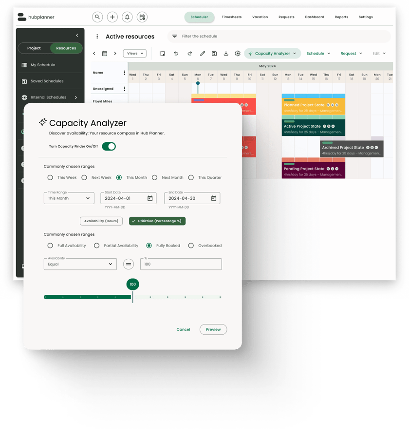 Capacity Analyzer Hub Planner