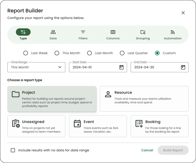 Report Builder - Type