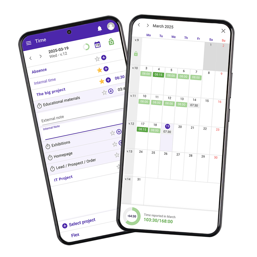 tidrapportering mobil time flow